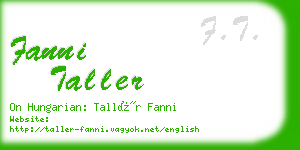 fanni taller business card